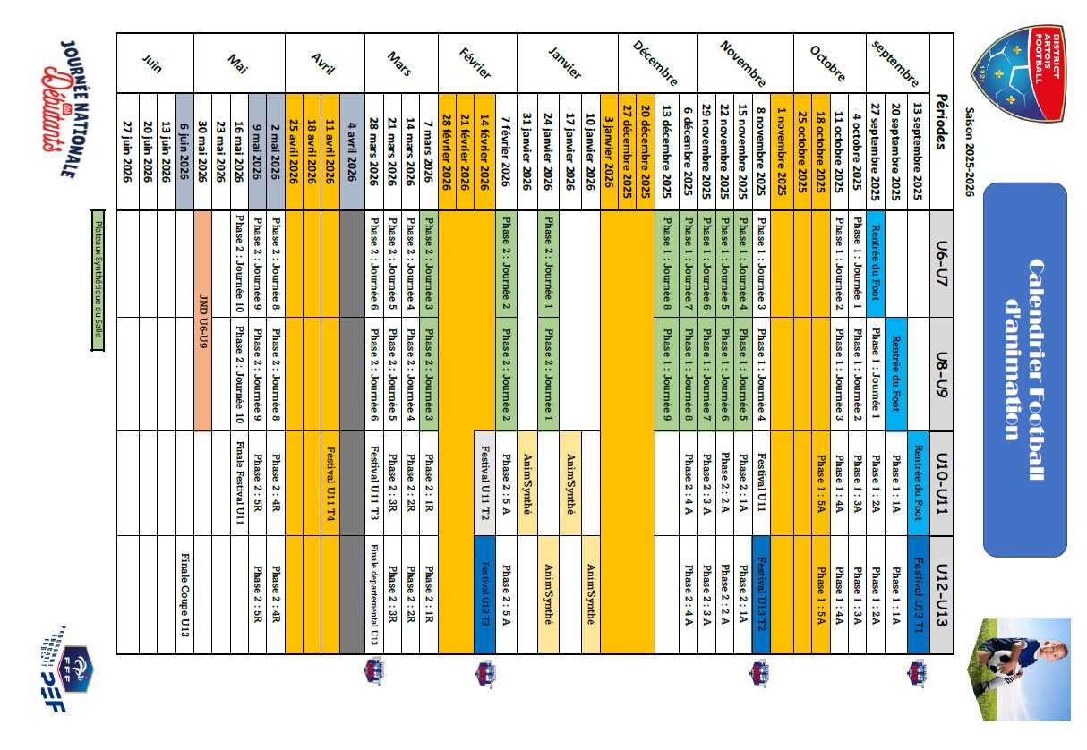 calendrier general U6 U13 25 26